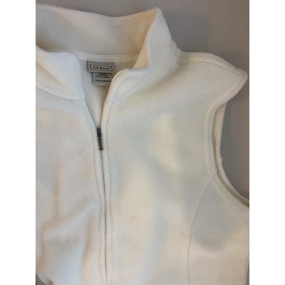 L.L. Bean Jackets & Blazers - L.L. Bean‎ Fleece Vest Zip Ivory Women's Size LG
